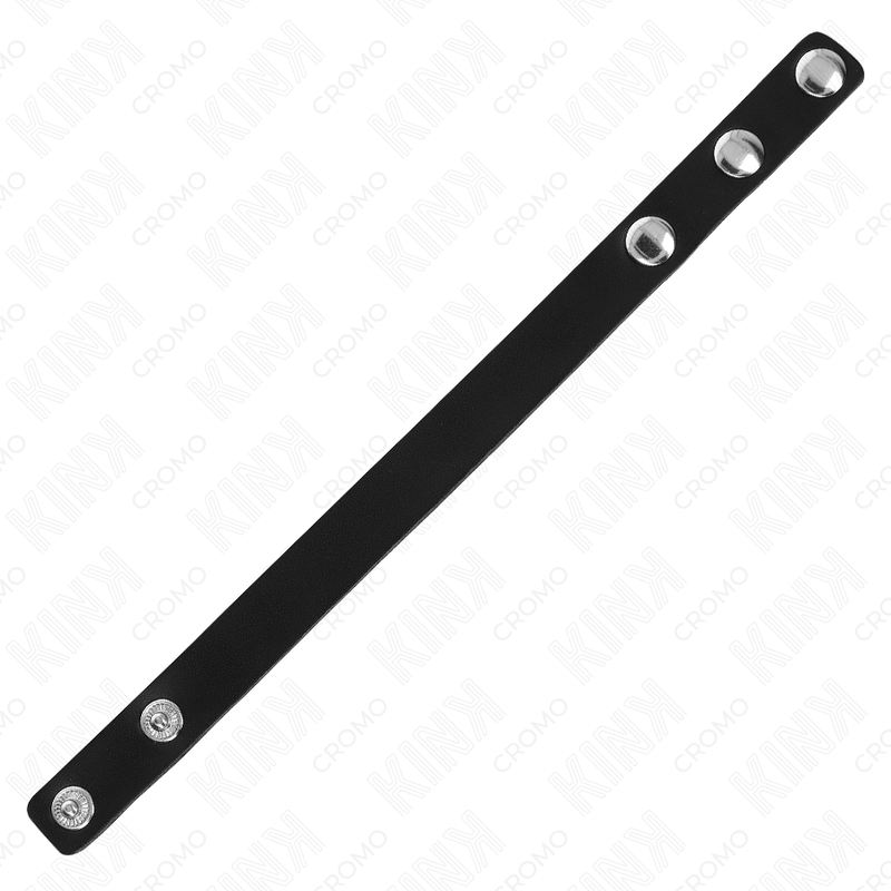 KINK - LEATHER PENIS RING WITH PRESSURE CLOSURE 21.5 X 1.5 CM