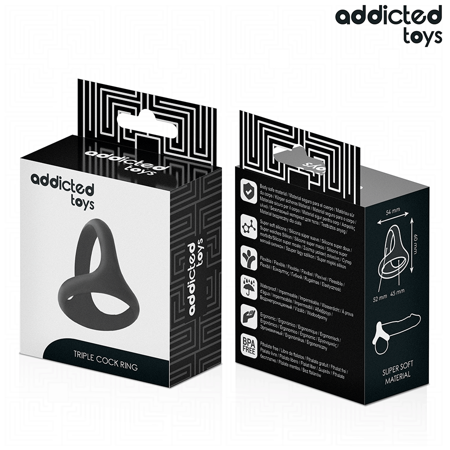 ADDICTED TOYS - THICK TRIPLE PENIS RING