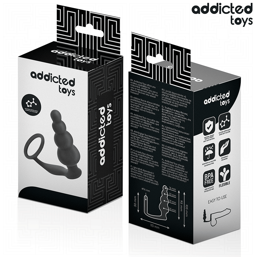 ADDICTED TOYS - ANAL PLUG WITH RING SILICONE MODEL 5