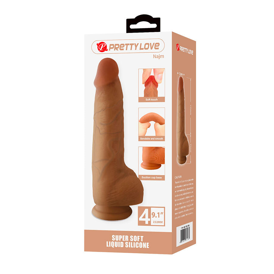 PRETTY LOVE - NAJM REALISTIC DILDO WITH SUCTION CUP 23.2 CM -Ø- 5.5 CM