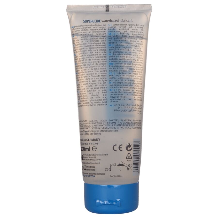 HOT - SUPERGLIDE LIQUID PLEASURE WATERBASED LUBRICANT 200 ML
