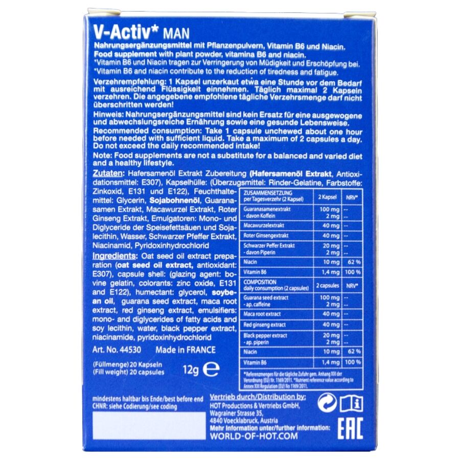 HOT - V-ACTIV CAPS MAN 20 UNITS