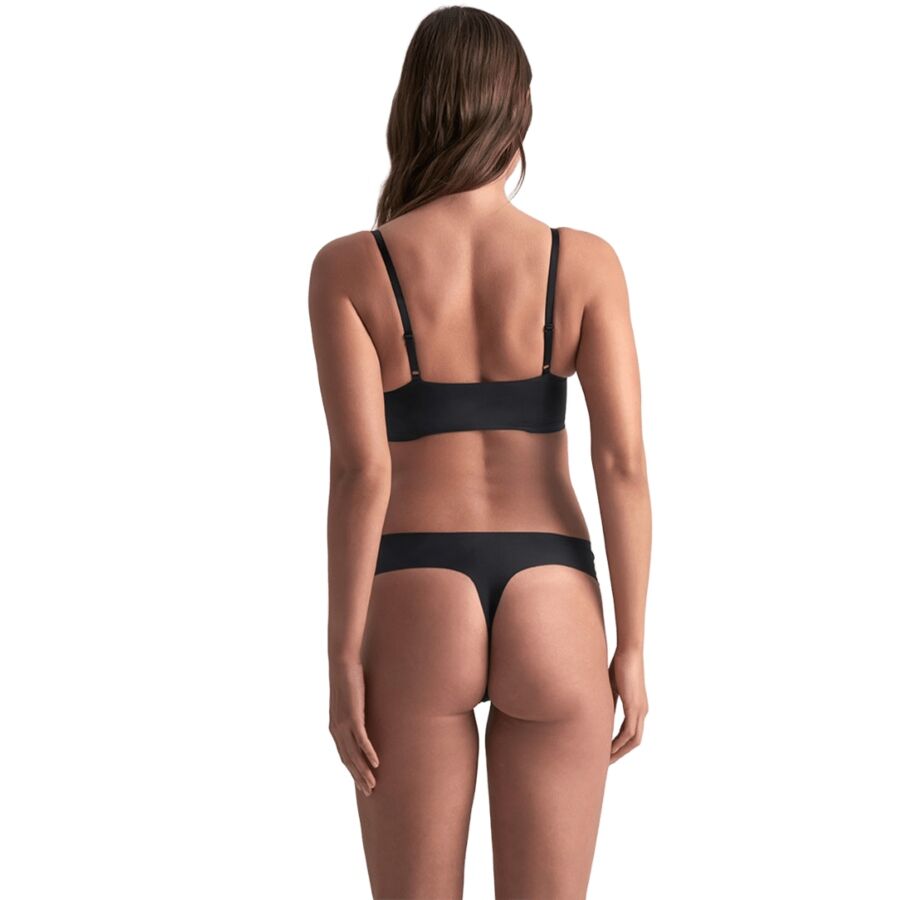 BYE-BRA - INVISIBLE THONG 2 PACK BEIGE & BLACK SIZE L