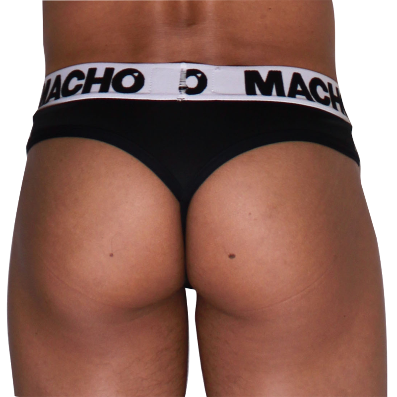 MACHO - MTG002 BLACK/BLACK THONG L