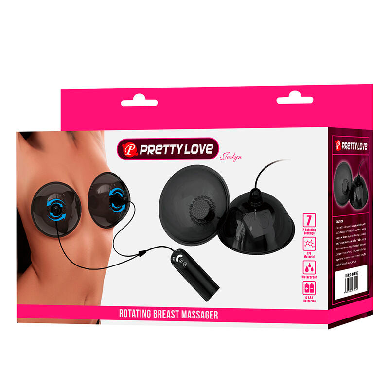 PRETTY LOVE - ROTATING NIPPLE SUCTION STIMULATOR BLACK