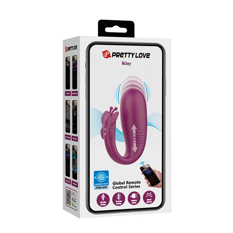 PRETTY LOVE - KLAY THRUSTING EGG VIBRATOR APP CONTROL PURPLE
