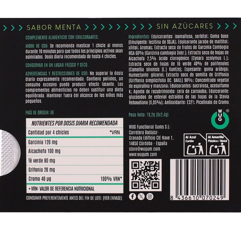 WUG Diet - Appetite control and snacking reduction BLISTER 8 UNITS