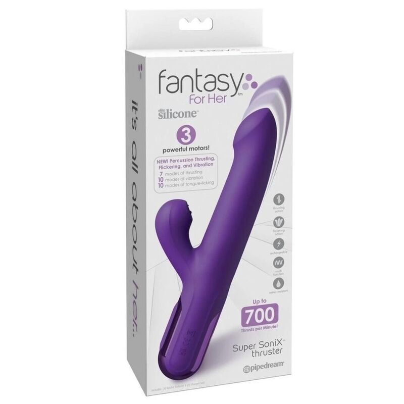 FANTASY FOR HER - SUPER SONIX THRUSTER RABBIT VIBRATOR PURPLE