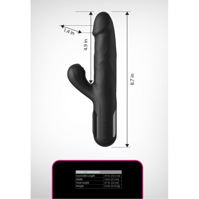 FETISH FANTASY SERIES - SONIX SILICONE THRUSTER RABBIT VIBRATOR BLACK