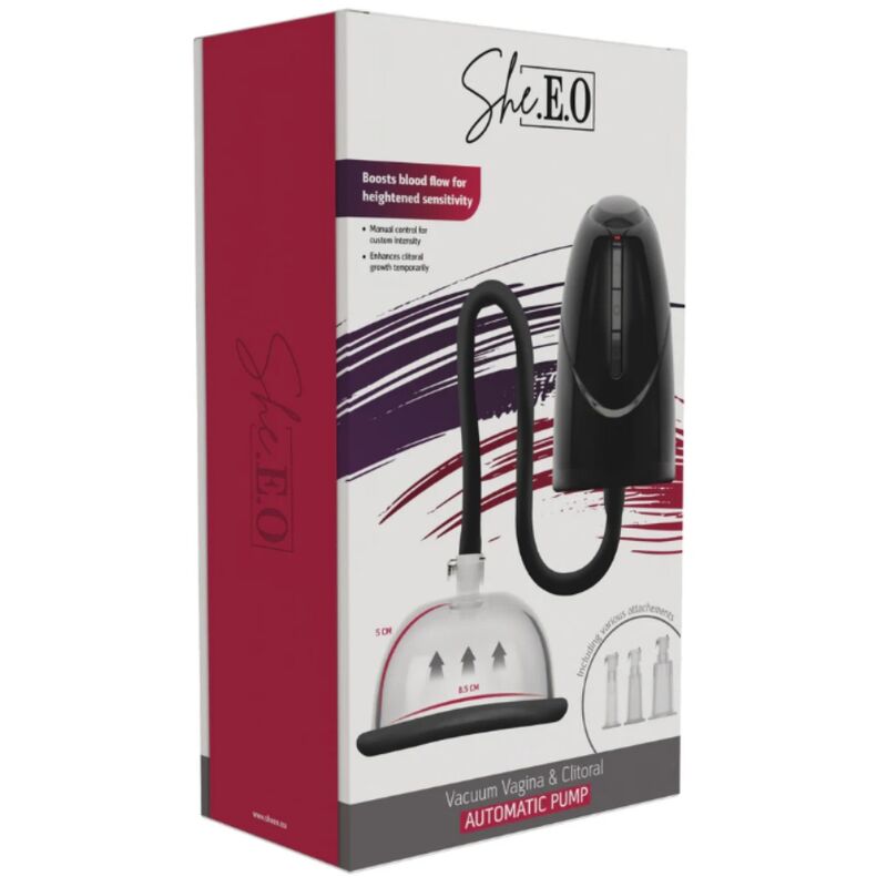 SHE.E.O - AUTOMATIC VACUUM PUMP FOR VAGINA AND CLITORIS BLACK