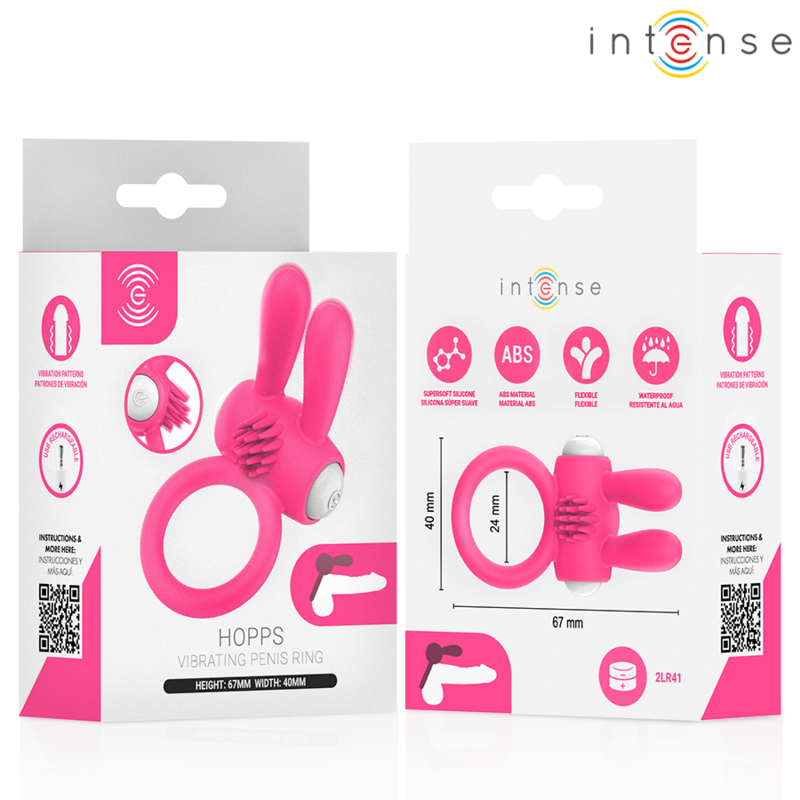 INTENSE - HOPPS VIBRERENDE PENISRING MED KLITORISSTIMULATION PINK