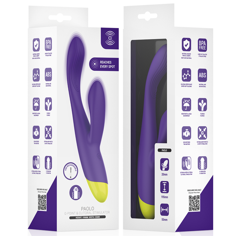 INTENSE - PAOLO RECHARGEABLE RABBIT STIMULATOR FOR G-SPOT AND CLITORIS