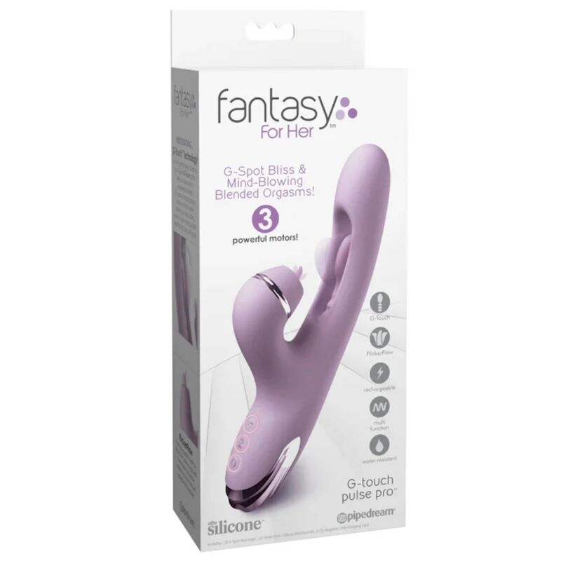 FANTASY FOR HER - G-TOUCH PULSE PRO PURPLE G-SPOT & CLITORAL RABBIT VIBRATOR