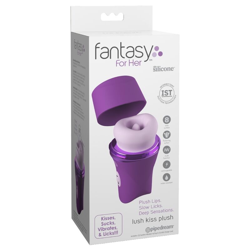 FANTASY FOR HER - LUSH KISS PLUSH PURPLE SUCTION & LICKING CLITORAL STIMULATOR