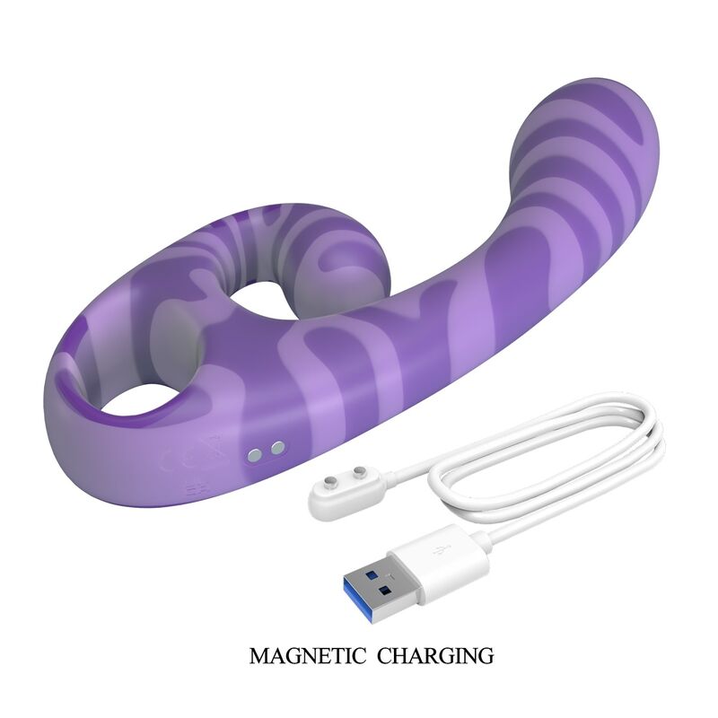 PRETTY LOVE - VIBRATORE A DOPPIA ESTIVA CON MANICO 19 CM Ø 3,5 CM VIOLA