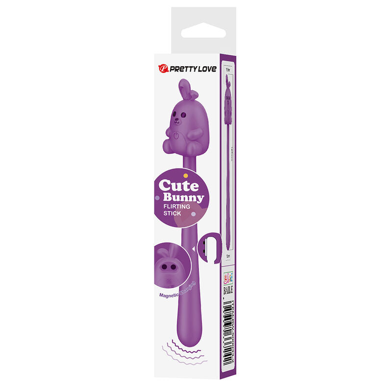 PRETTY LOVE - VIBRATORE FLESSIBILE A FORMA DI CONIGLIETTO, RICARICABILE TRAMITE USB, VIOLA