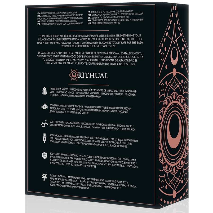 RITHUAL - NISHA RECHARGEABLE VIBRATING KEGEL BALLS BLACK