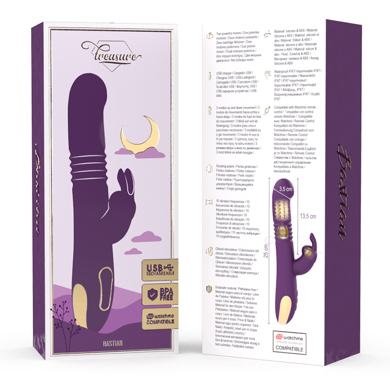 TREASURE - BASTIAN RABBIT UP & DOWN ROTATOR & VIBRATOR + WATCHME REMOTE CONTROL