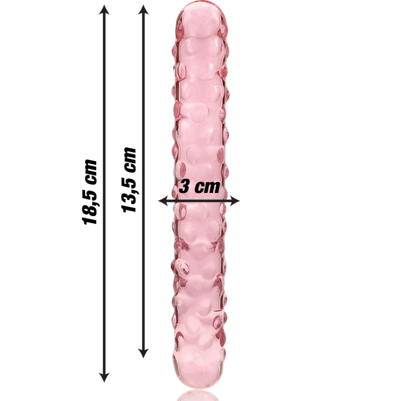 NEBULA SERIES BY IBIZA - MODEL 15 DILDO BOROSILICATE GLASS PINK 18.5 CM -O- 3 CM