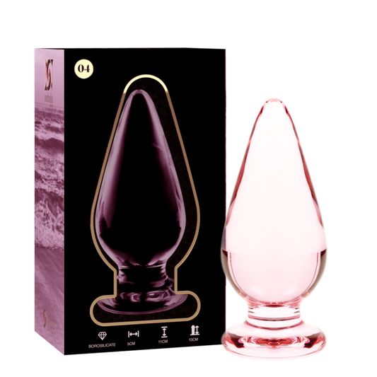 NEBULA SERIES BY IBIZA - MODEL 4 KOREK ANALNY ZE SZKLA BOROSILIKATOWEGO ROZOWY 11 CM -O- 5 CM