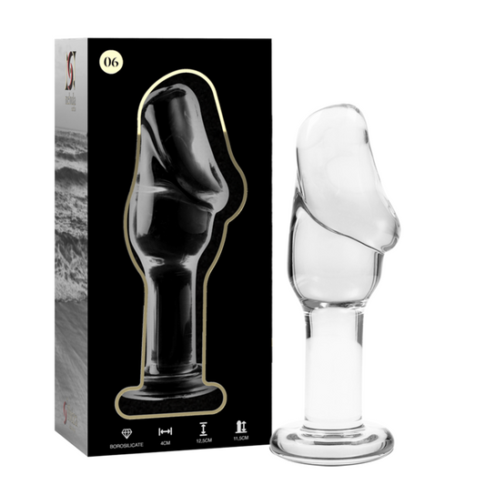 NEBULA SERIES BY IBIZA - MODEL 6 KOREK ANALNY ZE SZKLA BOROSILIKATOWEGO PRZEZROCZYSTY 12.5 CM -O- 4 CM