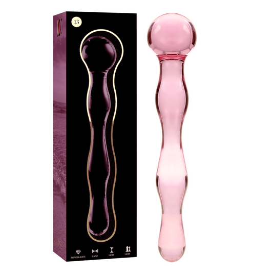 NEBULA SERIES BY IBIZA - MODEL 13 DILDO SZKLO BOROSILIKATOWE ROZOWY 18 CM -O- 3.5 CM
