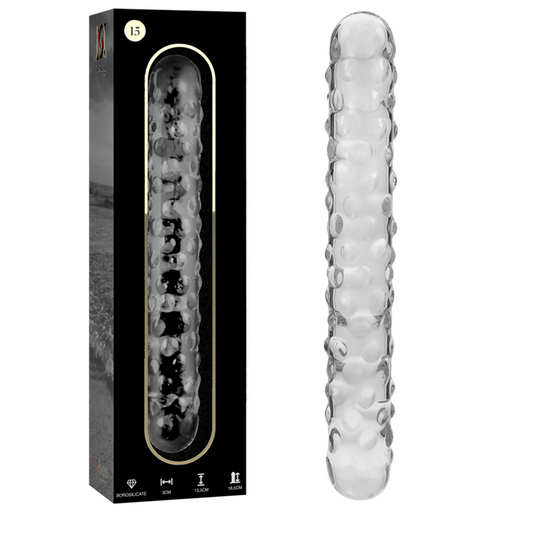 NEBULA SERIES BY IBIZA - MODEL 15 DILDO SZKLO BOROSILIKATOWE PRZEZROCZYSTE 18.5 CM -O- 3 CM
