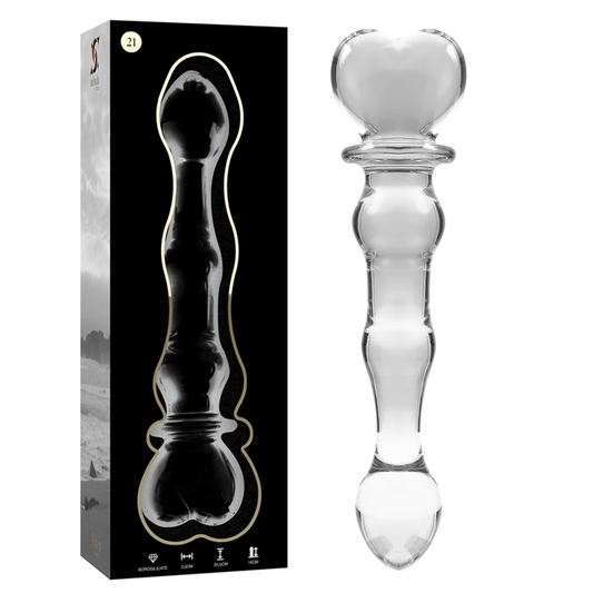 NEBULA SERIES BY IBIZA - MODEL 21 DILDO SZKLO BOROSILIKATOWE PRZEZROCZYSTE 20.5 CM -O- 3.5 CM