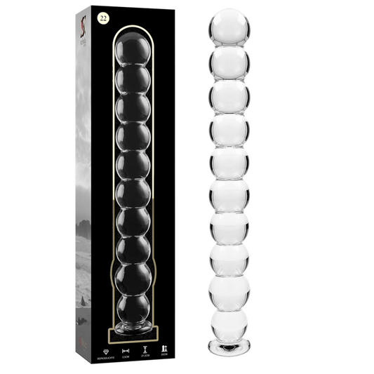 NEBULA SERIES BY IBIZA - MODEL 22 DILDO SZKLO BOROSILIKATOWE PRZEZROCZYSTE 21.5 CM -O- 2.5 CM