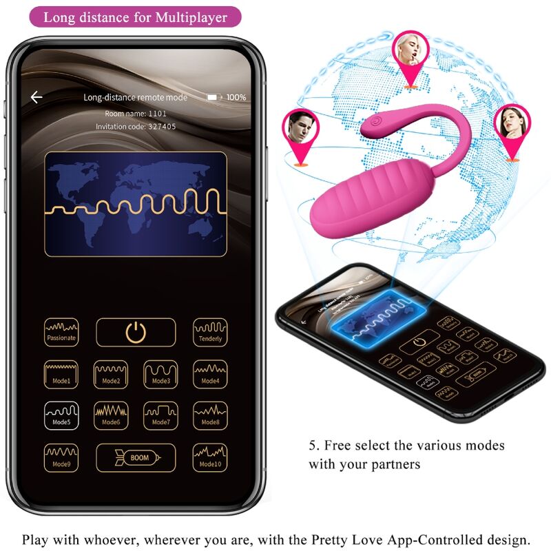 PRETTY LOVE - CATALINA PINK RECHARGEABLE VIBRATING EGG FREE APP