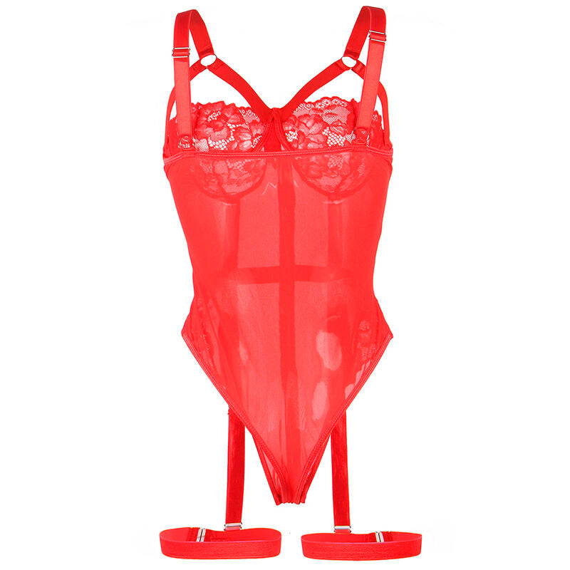SUBBLIME - TEDDY WITH GARTER STRAP DETAIL CHEST RED L/XL