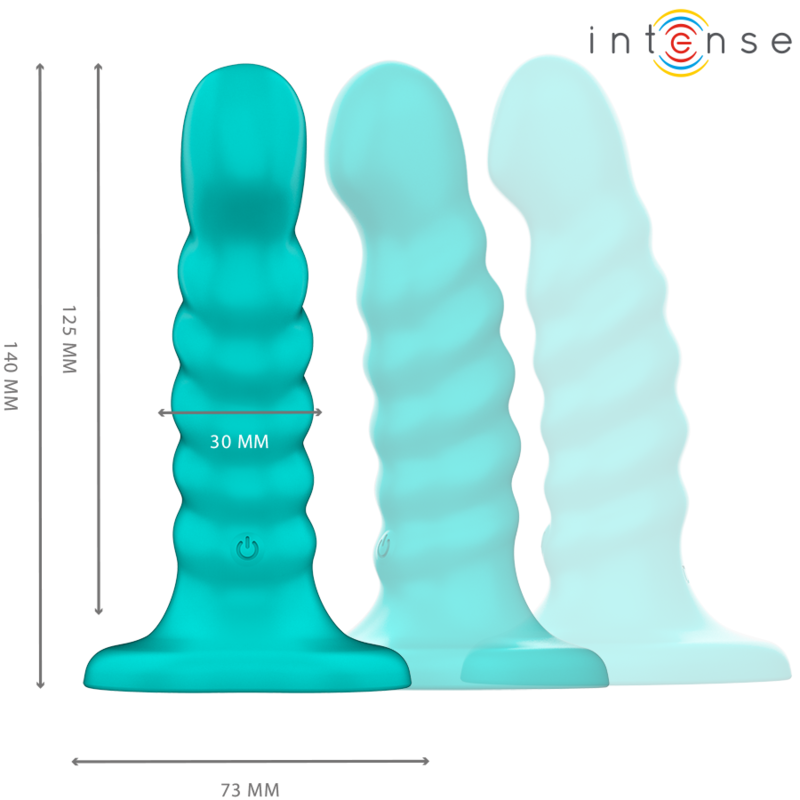INTENSE - VIBRATORE BUFFY TAGLIA S DESIGN A SPIRALE 10 VIBRAZIONI TELECOMANDO BLU
