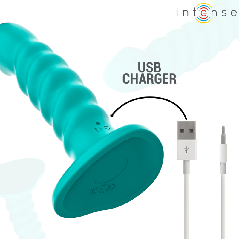 INTENSE - VIBRATORE BUFFY TAGLIA S DESIGN A SPIRALE 10 VIBRAZIONI TELECOMANDO BLU