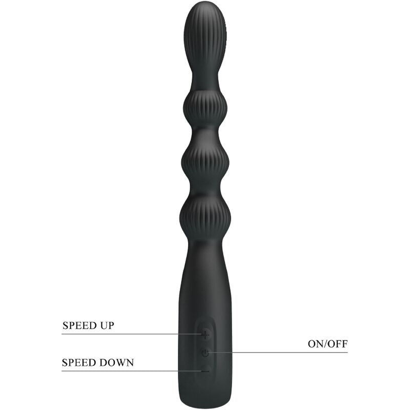 PRETTY LOVE - FEDERER ANAL VIBRATOR 12 VIBRATIONS BLACK