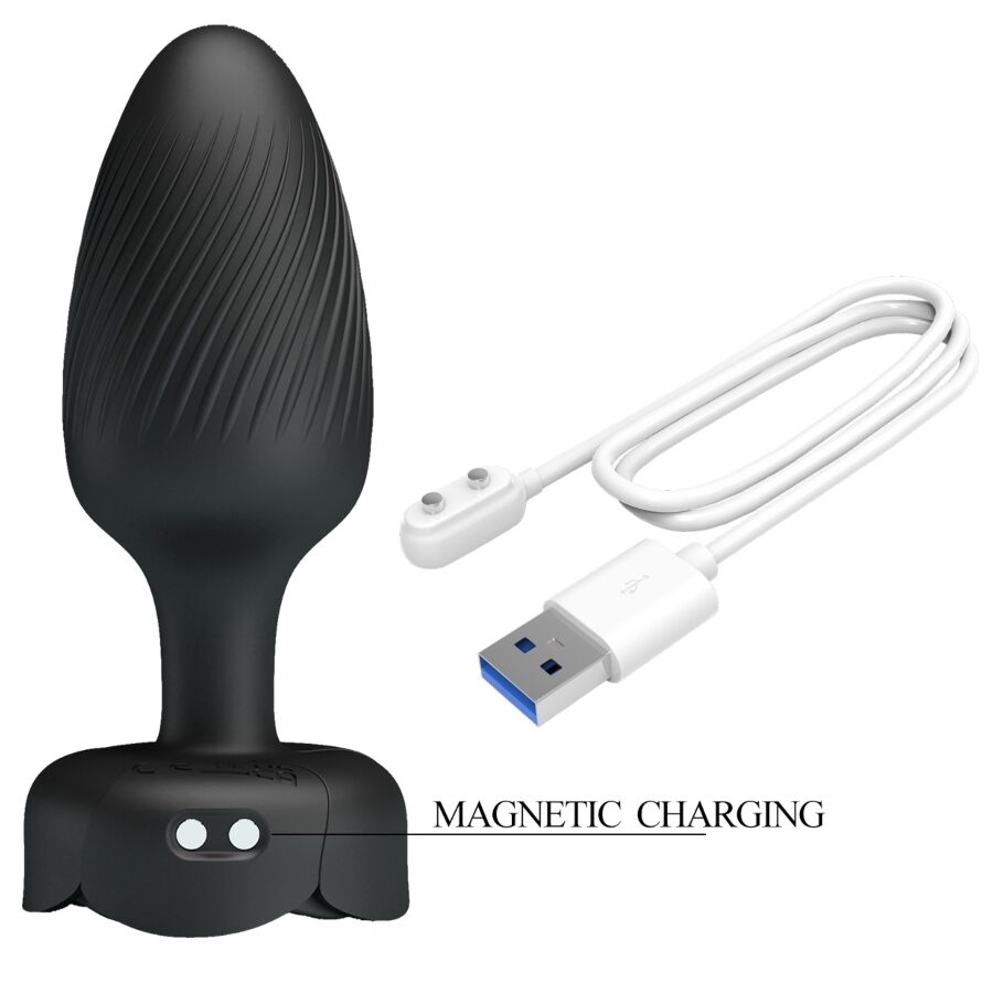 PRETTY LOVE - VARIAN ANAL PLUG WITH  LED LIGHT BLACK 10.8 CM