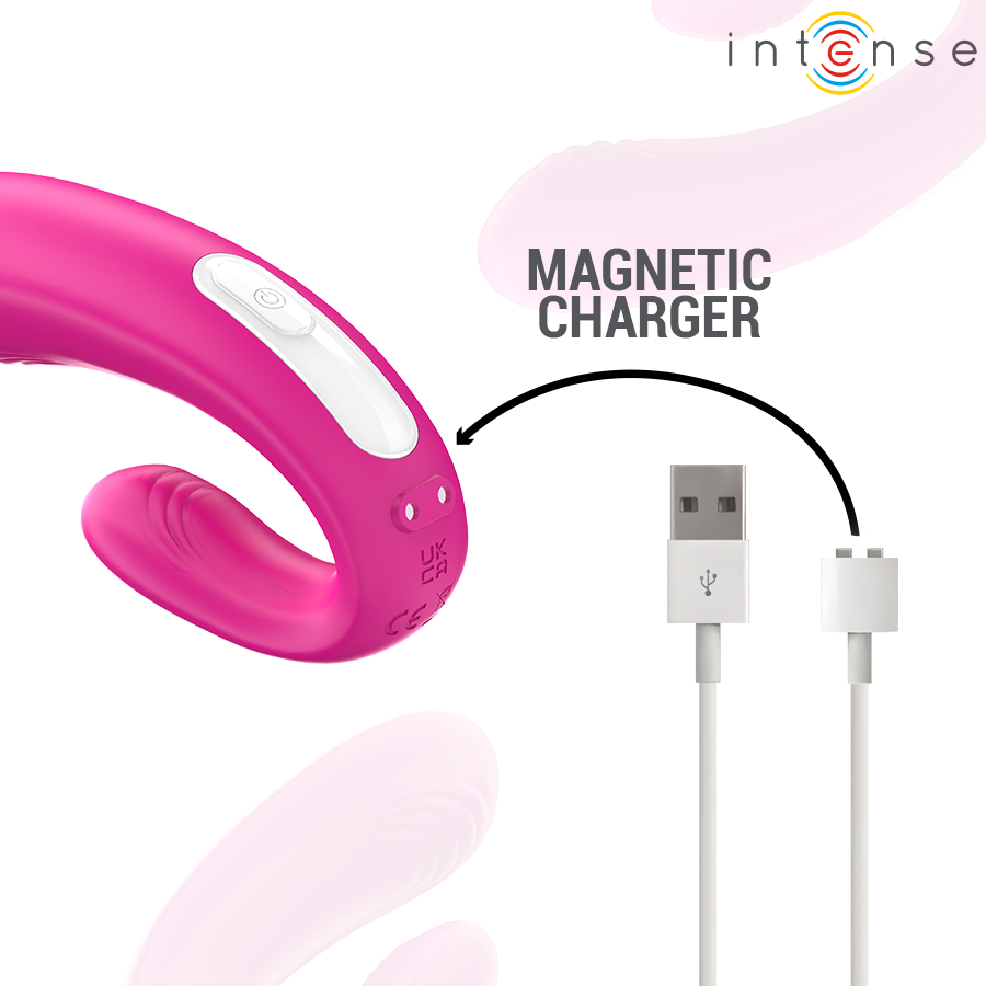 INTENSE - JANET DUAL U-SHAPED STIMULATOR AND VIBRATOR WITH REMOTE CONTROL PINK