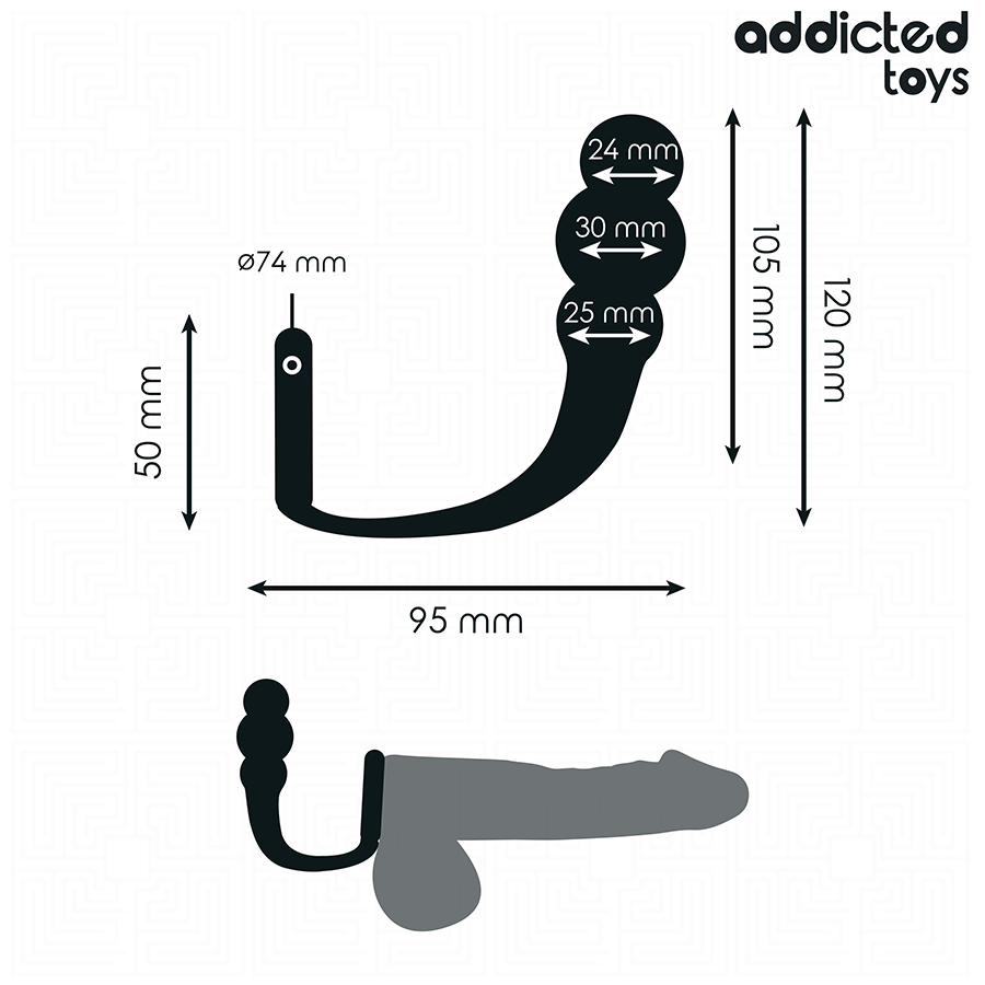 ADDICTED TOYS - ANAL PLUG WITH RING SILICONE MODEL 1