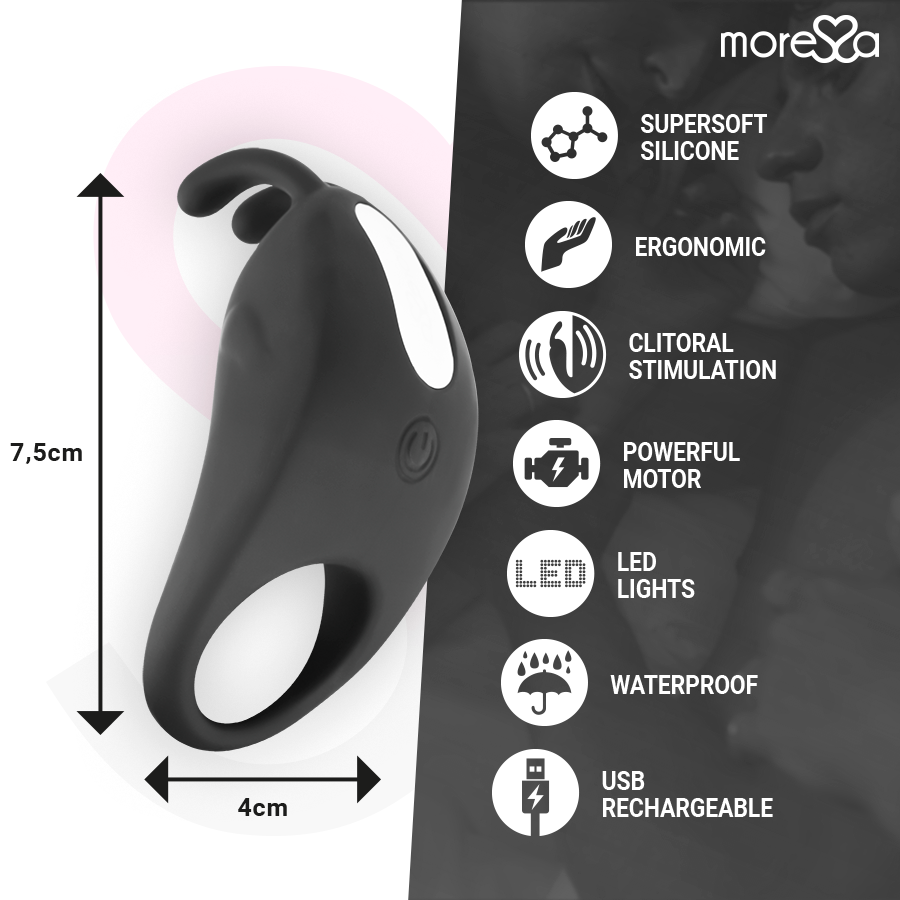 MORESSA - BRAD PREMIUM SILICONE RECHARGEABLE BLACK