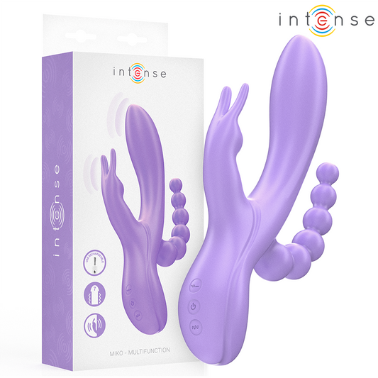 INTENSE - MIKO TRIPLE WIBRATOR KRÓLIK I STYMULATOR I ANAL 7 WIBRACJI FIOLETOWY