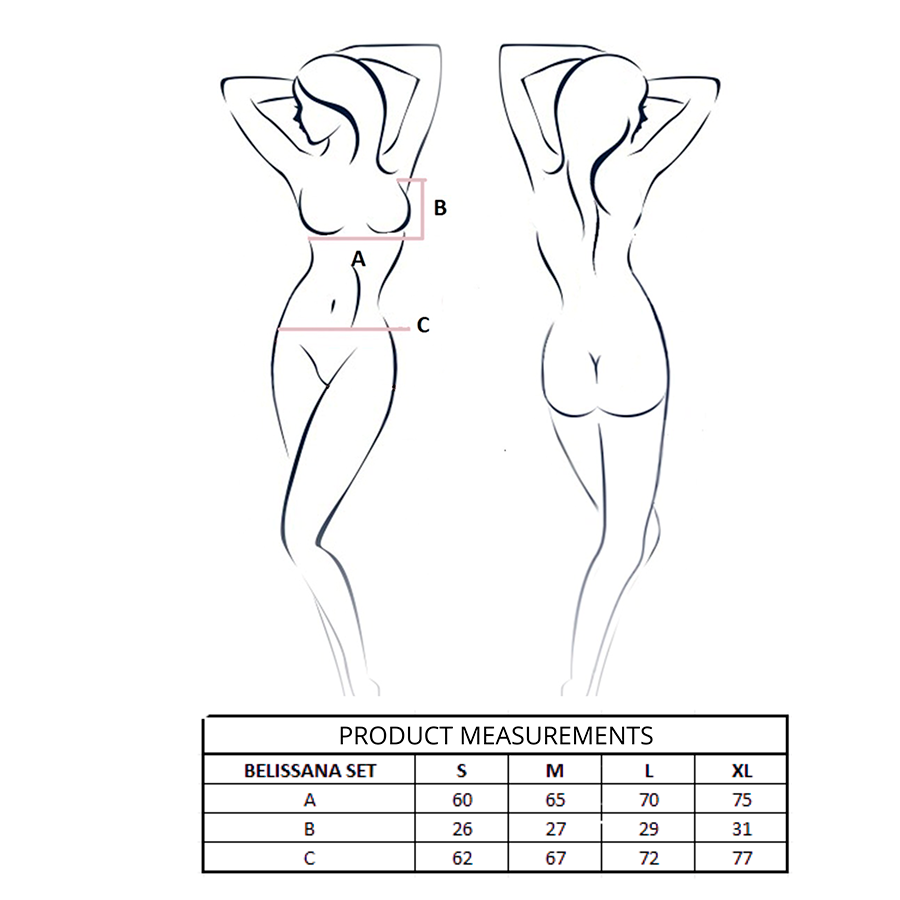 PASSION - BELISSANA BRA + THONG SET WHITE S/M