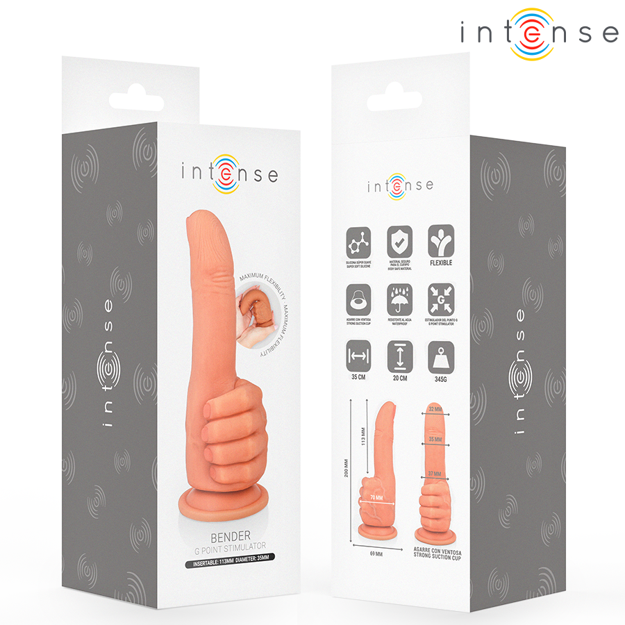 INTENSE - BENDER G-SPOT STIMULATOR FLEXIBLE HAND 11.3 CM
