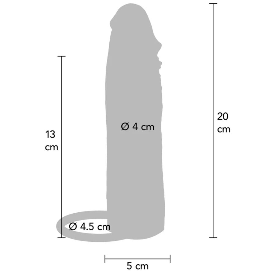 GET REAL - HYDRATED SKIN SILICONE PENIS SLEEVE CARAMEL 20 CM