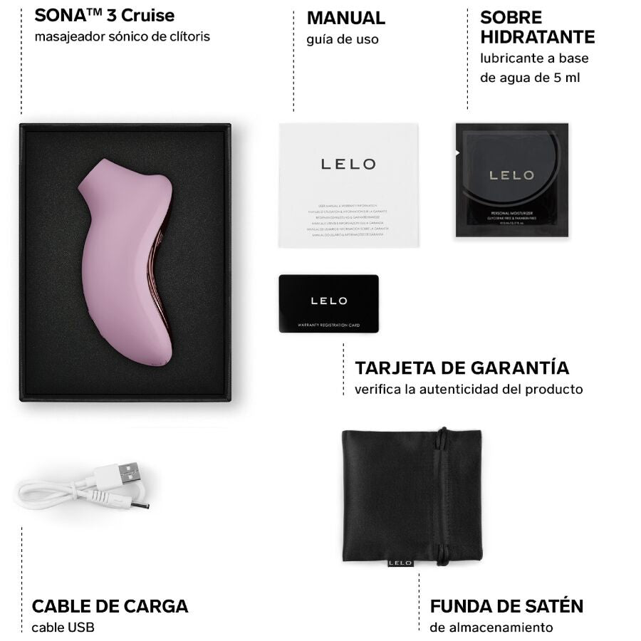 LELO - SONA 3 CRUISE SONIC CLITORAL MASSAGER SOFT PINK