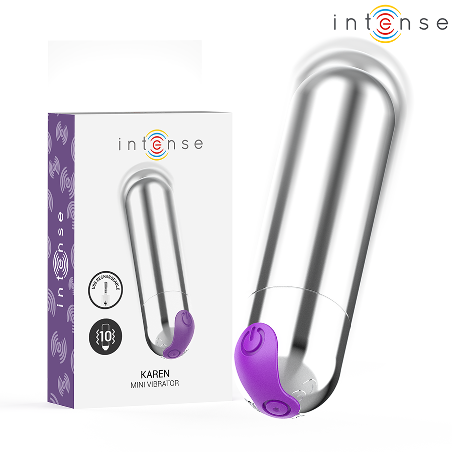 INTENSE - KAREN MINI RECHARGEABLE VIBRATING BULLET SILVER