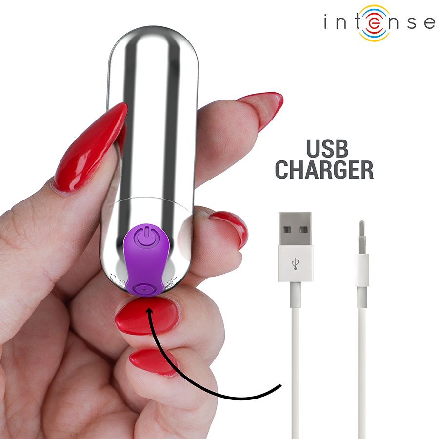 INTENSE - KAREN MINI RECHARGEABLE VIBRATING BULLET SILVER