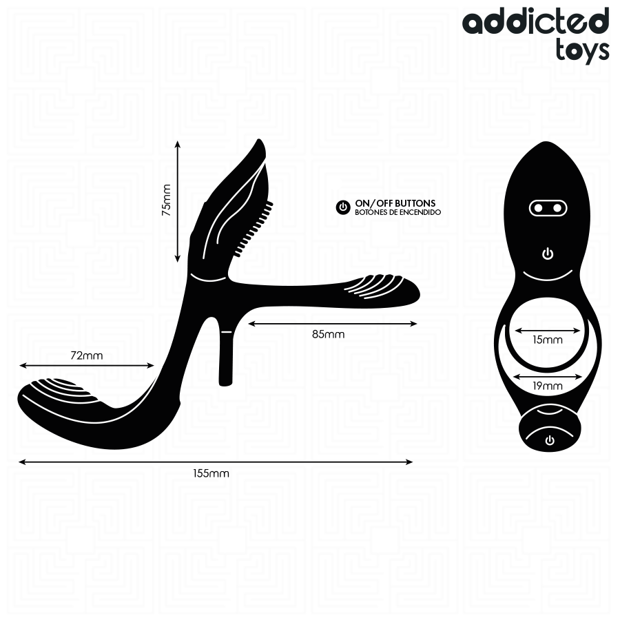ADDICTED TOYS - DOUBLE PENIS RING WITH CLITORAL STIMULATOR