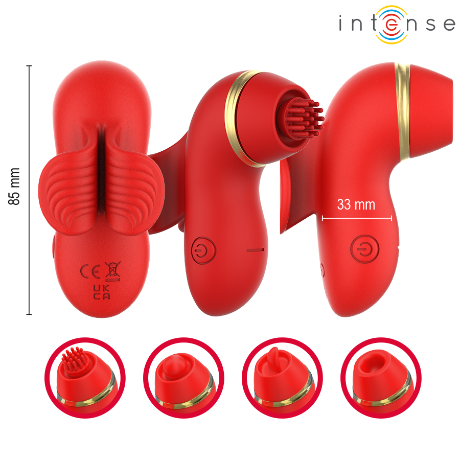 INTENSE - PATTY STIMULATOR WITH 4 HEADS, SUCTION, TAPPING, TICKLING AND LICKING