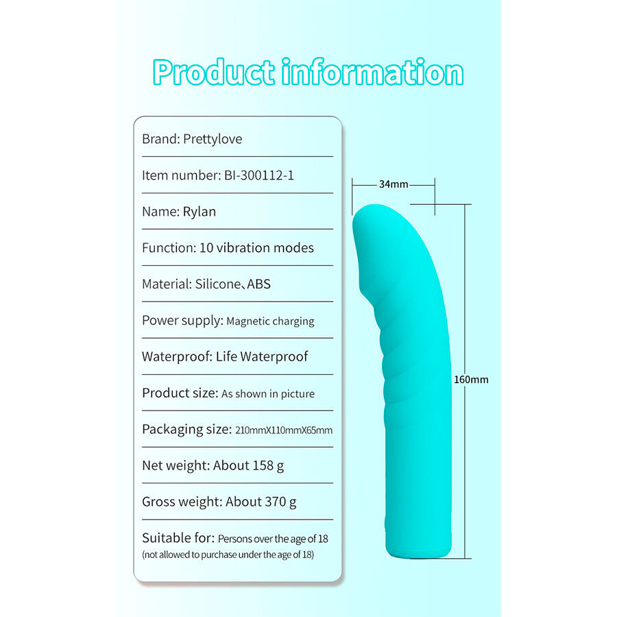 PRETTY LOVE - RYLAN G-SPOT BLUE VIBRATOR