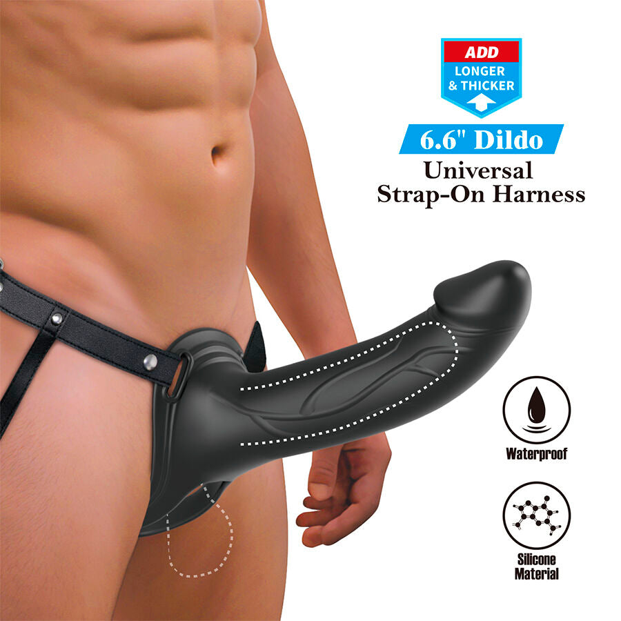 PRETTY LOVE - LANDON BLACK VIBRATING STRAP-ON