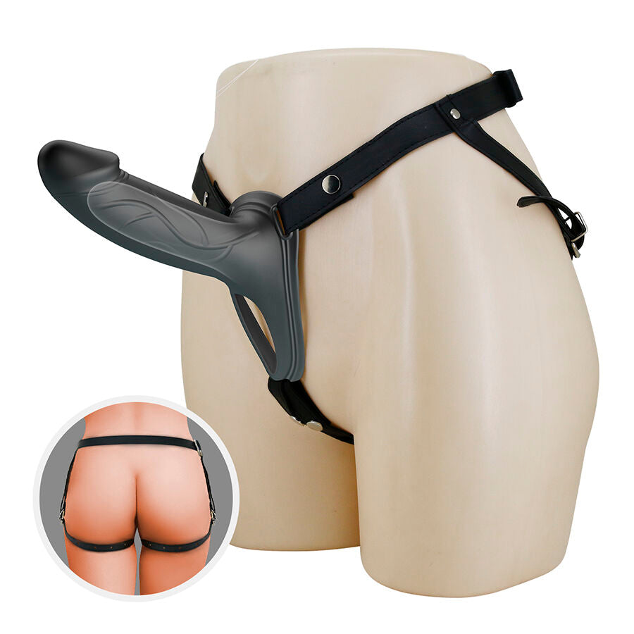 PRETTY LOVE - LANDON BLACK VIBRATING STRAP-ON